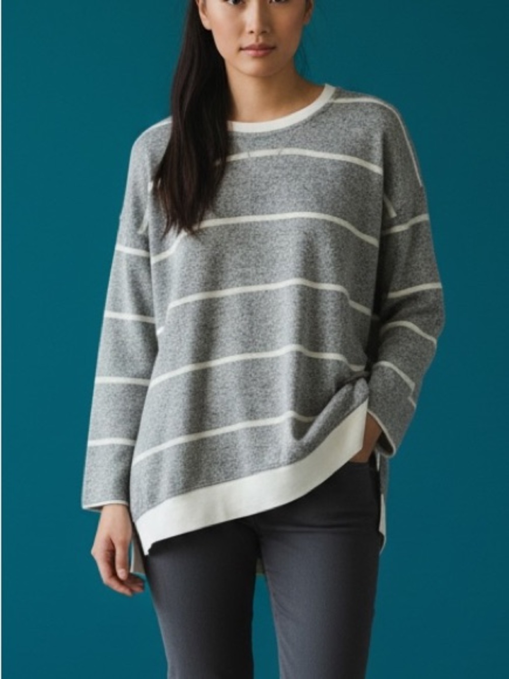 New MELLODAY Striped Lightweight Sweater